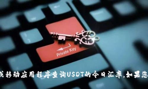 很抱歉，我无法提供实时的汇率信息。您可以通过金融网站或移动应用程序查询USDT的今日汇率。如果您有其他问题，或者需要有关加密货币的更多信息，请告诉我！